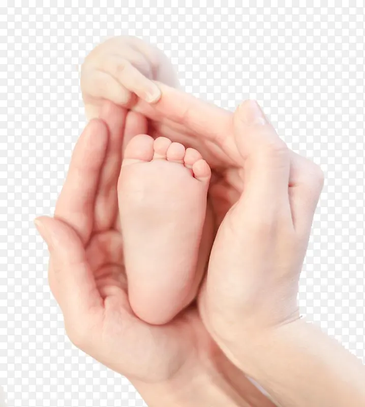 放在大人手里的婴儿宝宝脚丫高清