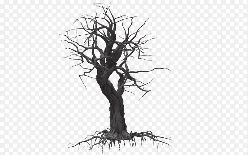 卡通手绘一棵枯树