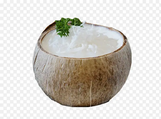 圆形椰子壳做的椰子冻