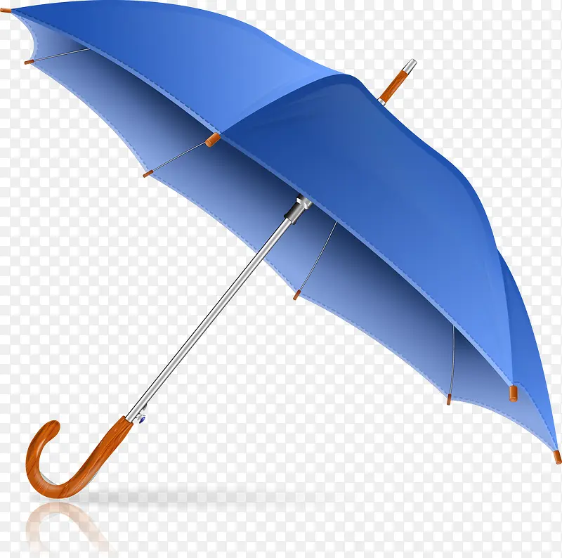 蓝色卡通雨伞矢量图