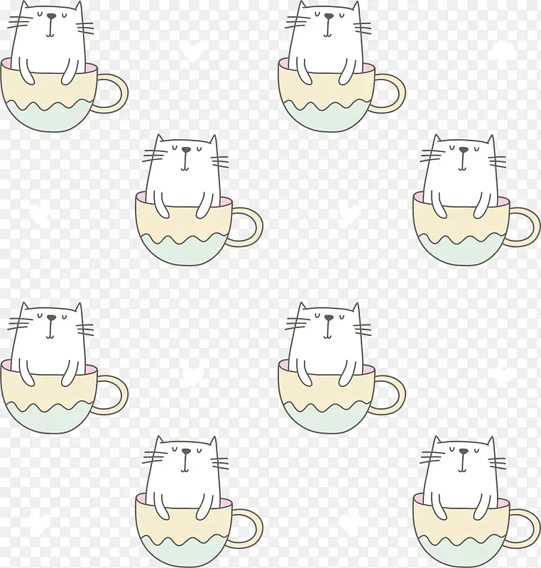 矢量茶杯猫