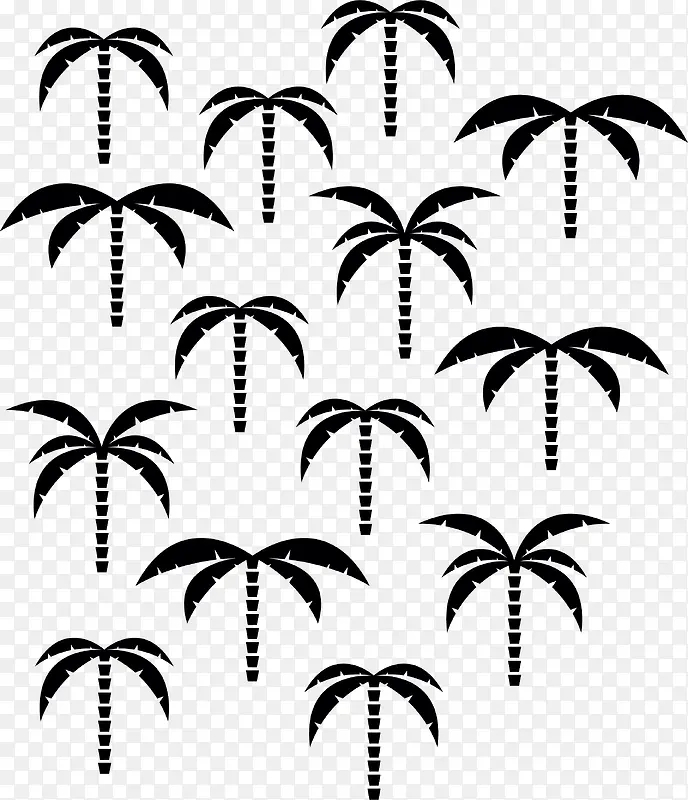 黑色椰子树花纹