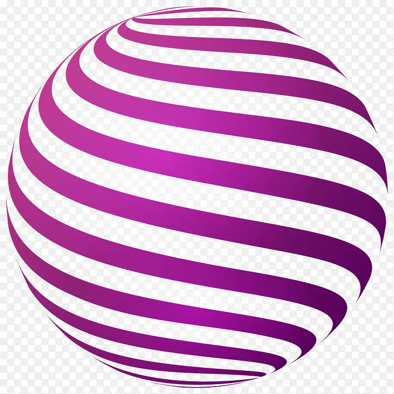 紫白色条纹球体插画