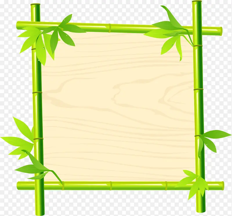 春天绿色竹子边框