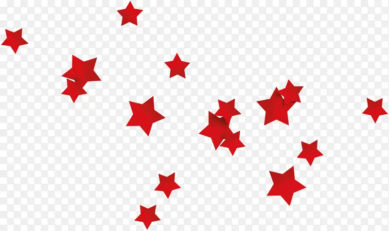 红色漂浮五角星素材