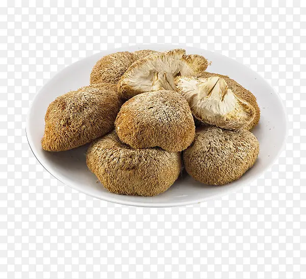 珍稀猴头菇拼盘摄影