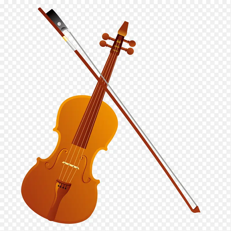 手绘矢量音乐小提琴