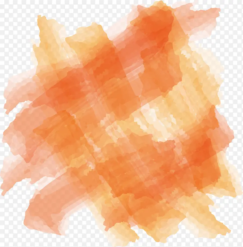 交叉涂抹橘色水彩笔刷
