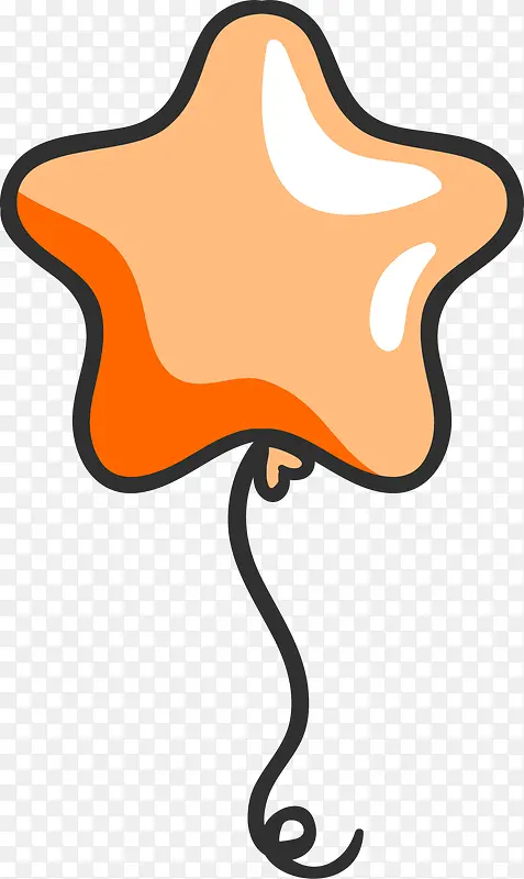 橙色卡通星星气球装饰图案