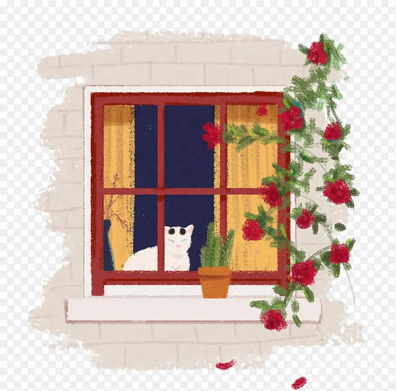 窗前的小猫