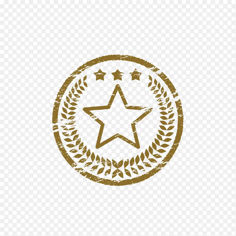 麦穗五角星印章图案