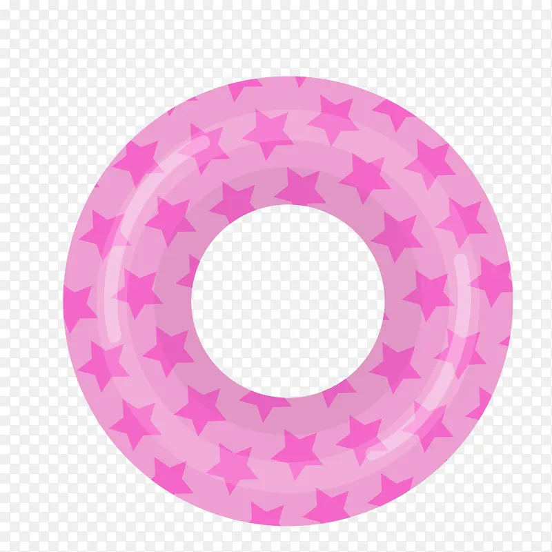 矢量粉色星星创意游泳圈