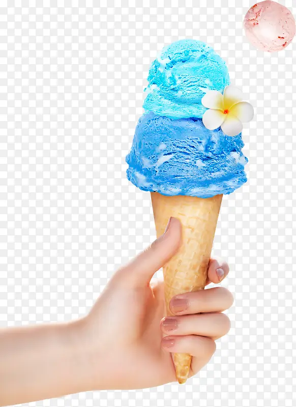 蓝色冰淇凌png素材