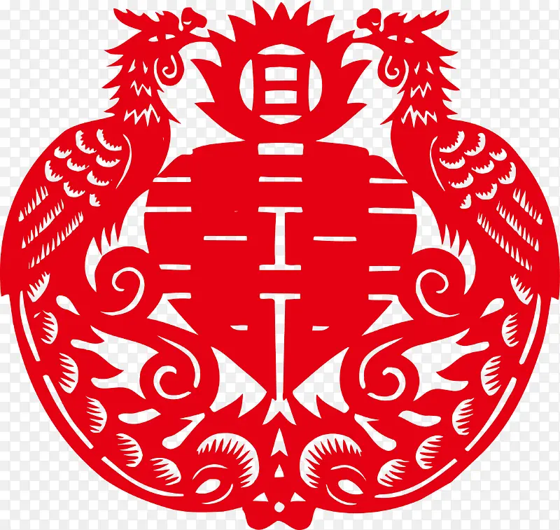 创意矢量囍字剪纸png图PNG图片素材下载_图片编号qzzoawaq-免抠素材网