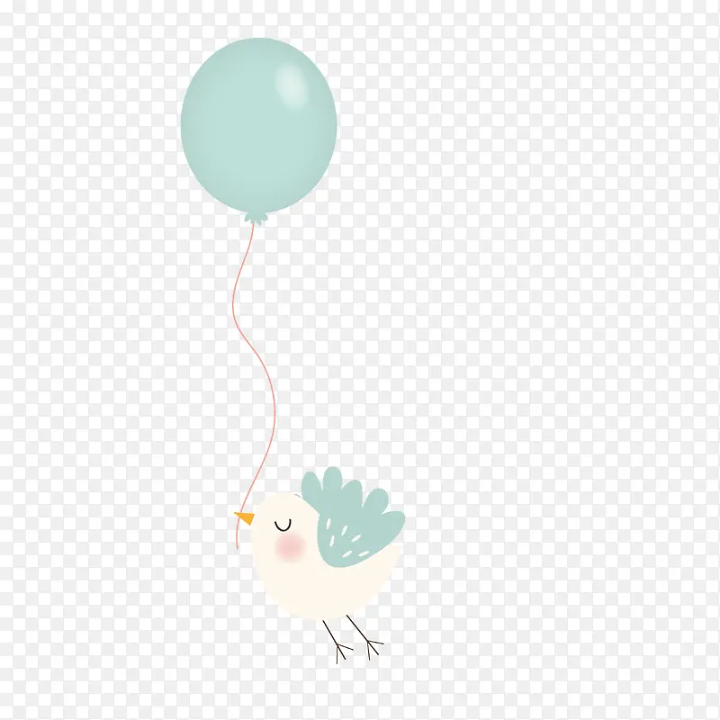 手绘可爱小鸡气球漫画
