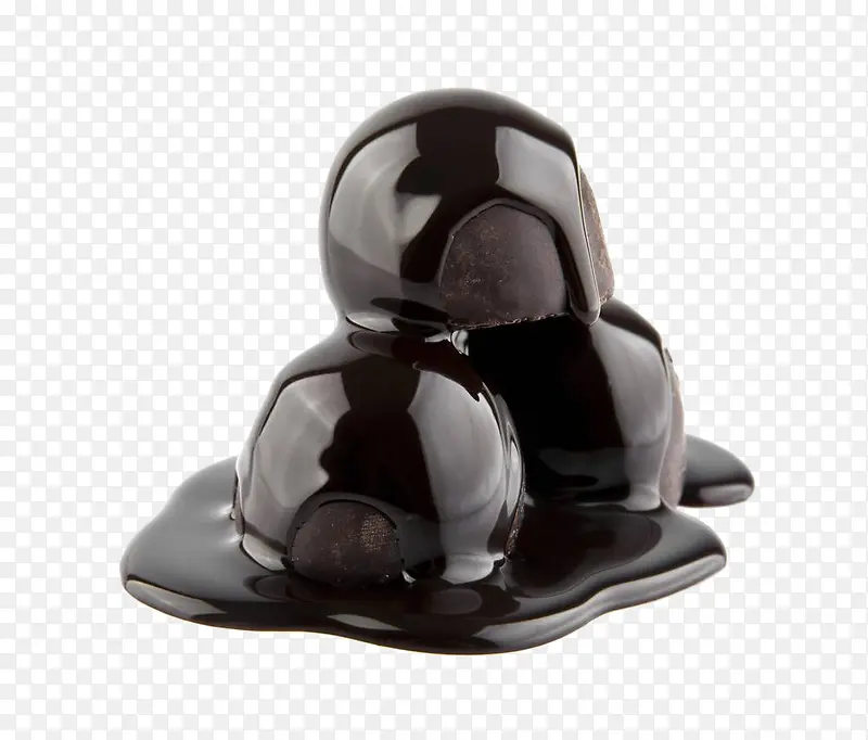 黑色融化巧克力球