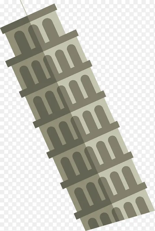 矢量图比萨的斜塔
