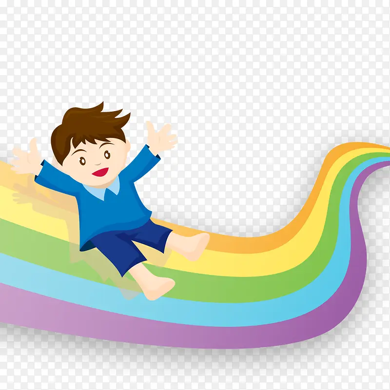 创意彩虹儿童节插画设计