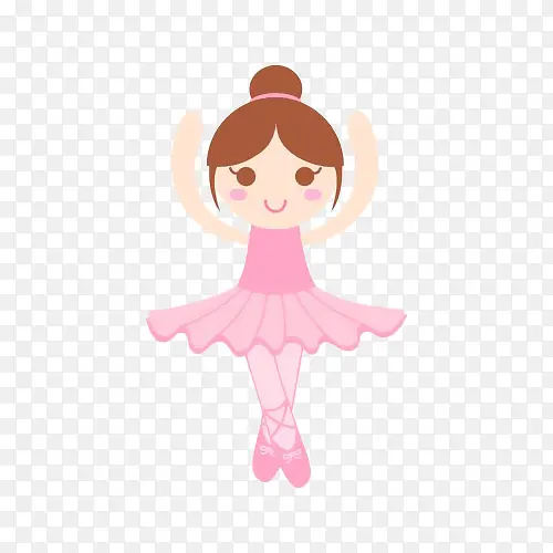 可爱的粉色少儿芭蕾舞女孩插画免