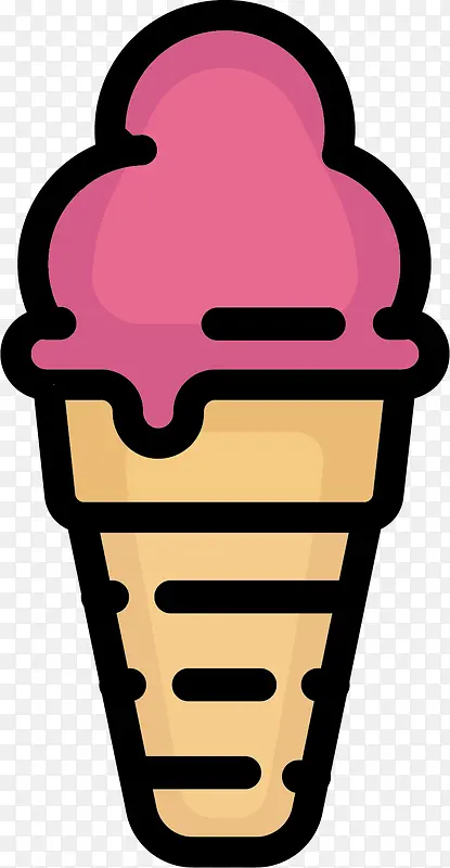 矢量图香芋味的冰淇淋