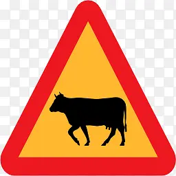 象形图路迹象警告牛symbols-icons