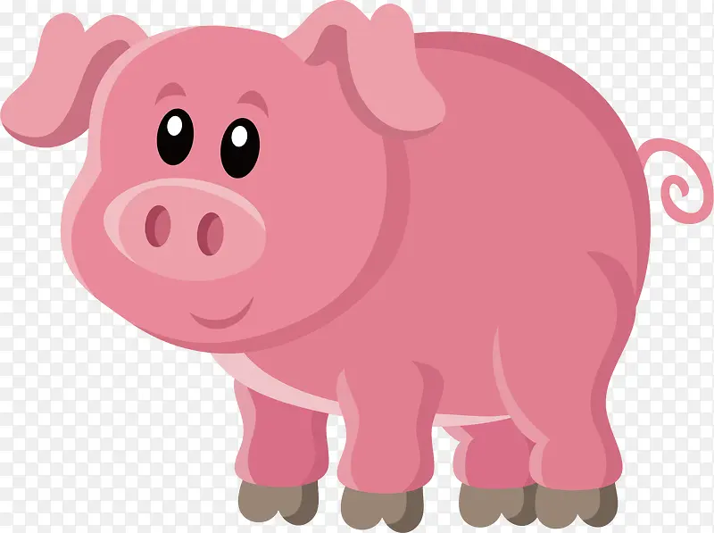 粉红小猪矢量图