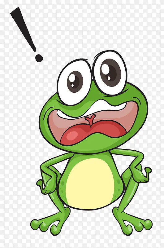 卡通惊讶表情的青蛙