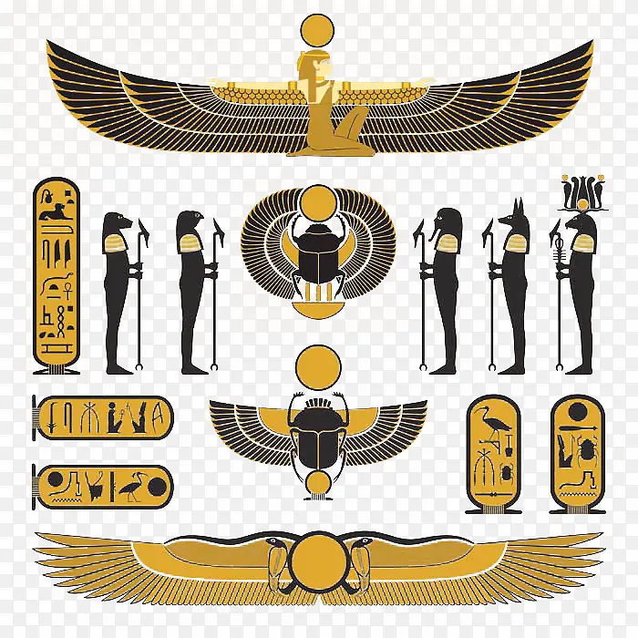 古埃及翅膀士兵图案