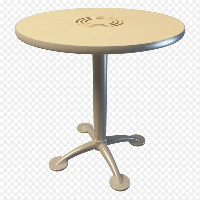 一个圆形象牙白颜色欧式桌子