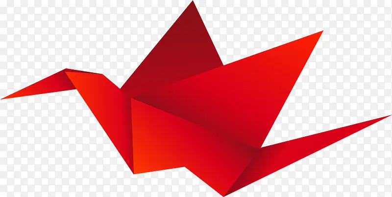 创意红色折纸千纸鹤