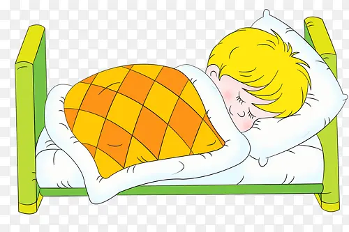 卡通绘画在睡觉的小孩