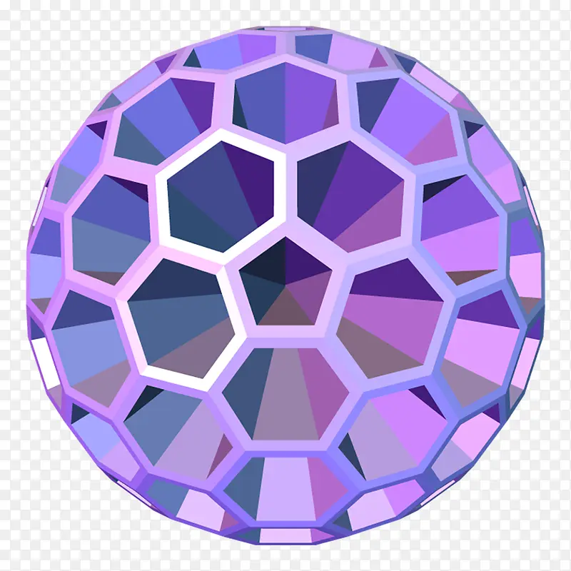 紫色立体几何球形