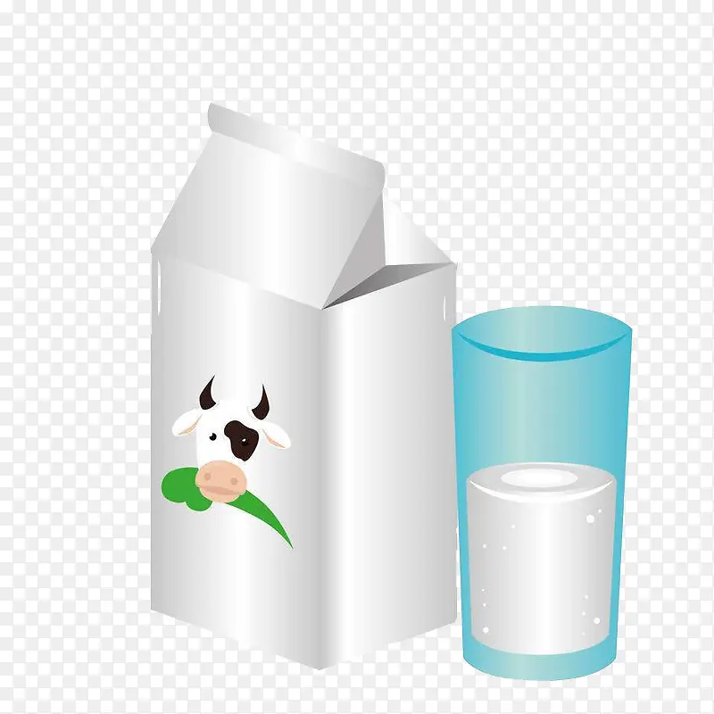 一瓶牛奶一杯牛奶手绘
