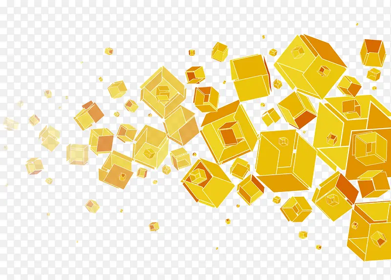 金色正方体群背景矢量素材