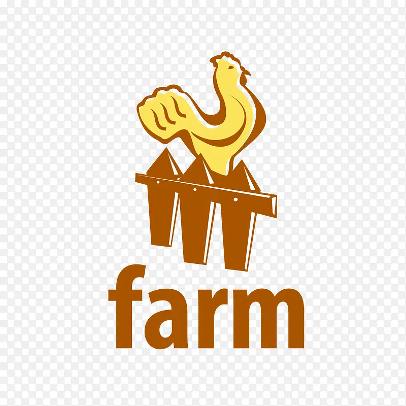 矢量卡通扁平化农场鸡logo