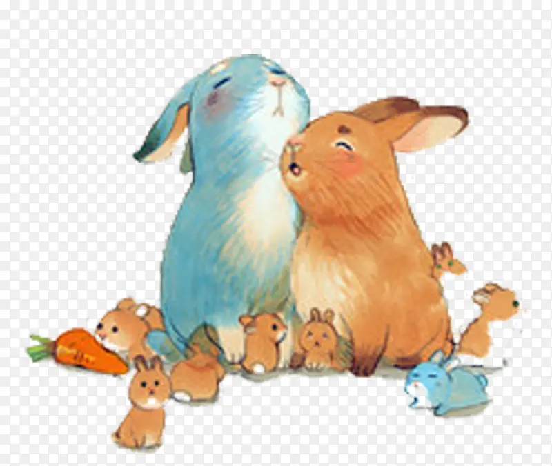 兔子家族图片素材