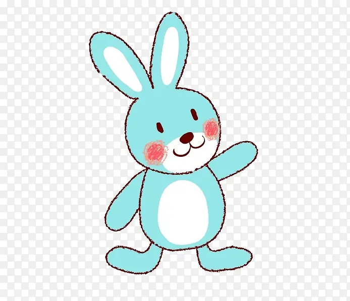 蓝色卡通小兔子