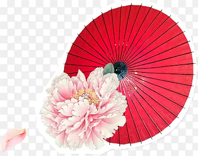 鹊桥相会 红色花折伞