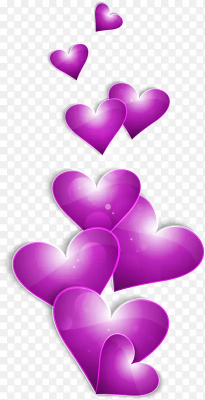 紫色闪耀情人节爱心