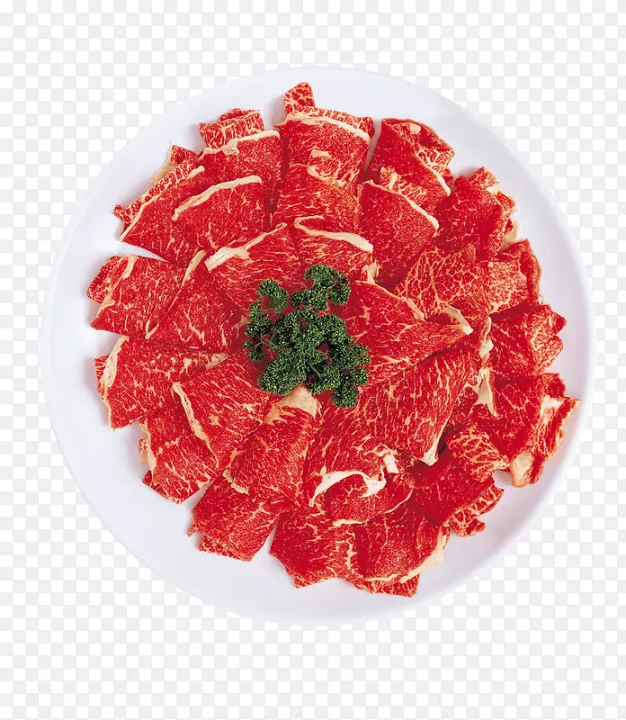 一圆盘的牛肉片