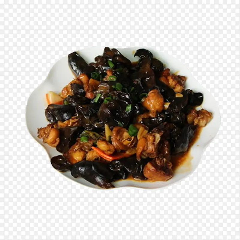 产品实物菜品木耳炒肉