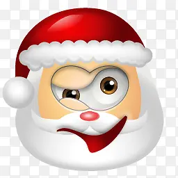 眨眼睛的圣诞老人表情图标