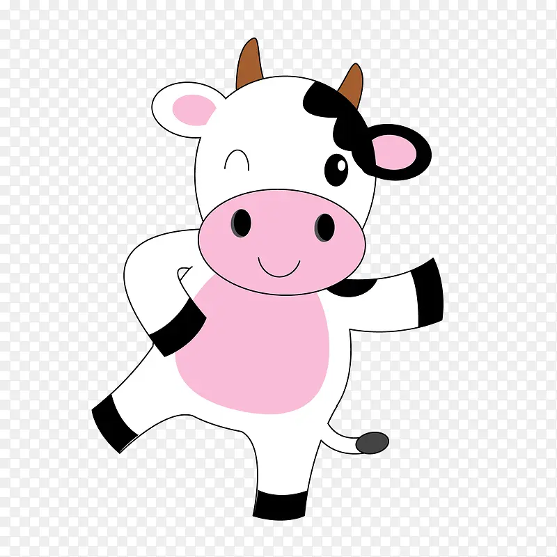 卡通奶牛动物设计矢量