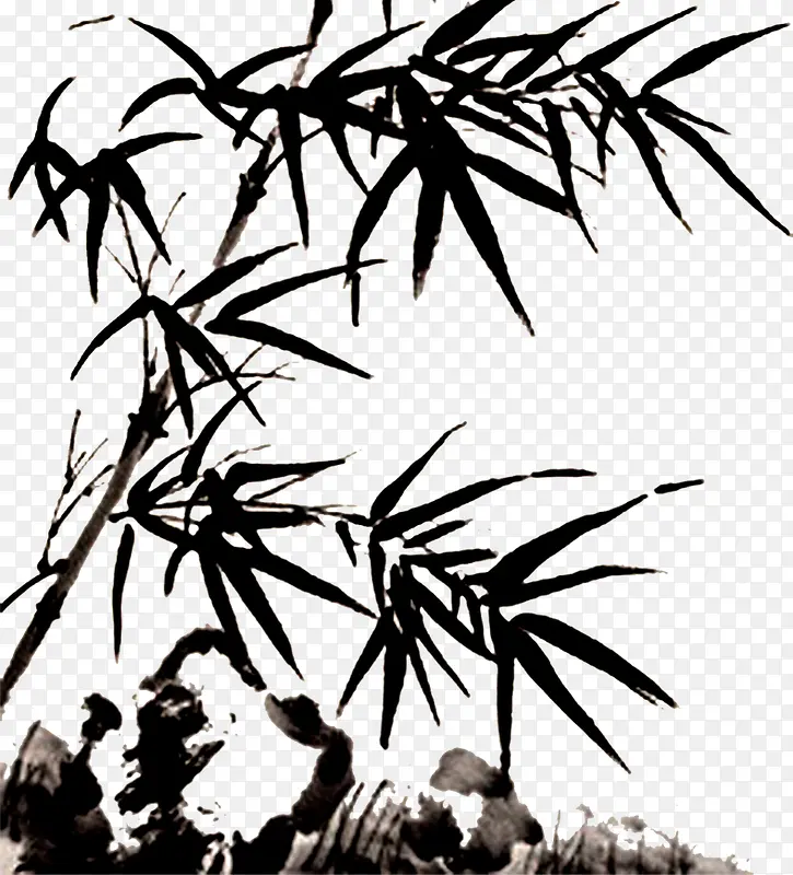 水墨竹林