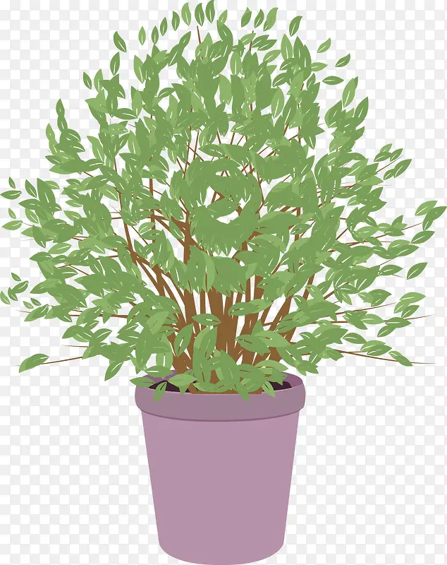 矢量卡通绿色植物素材图