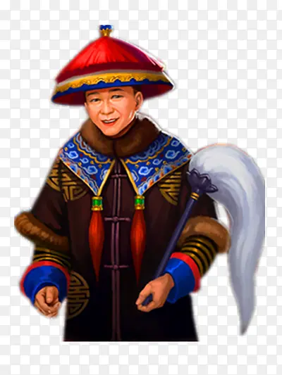 清朝满族太监手绘