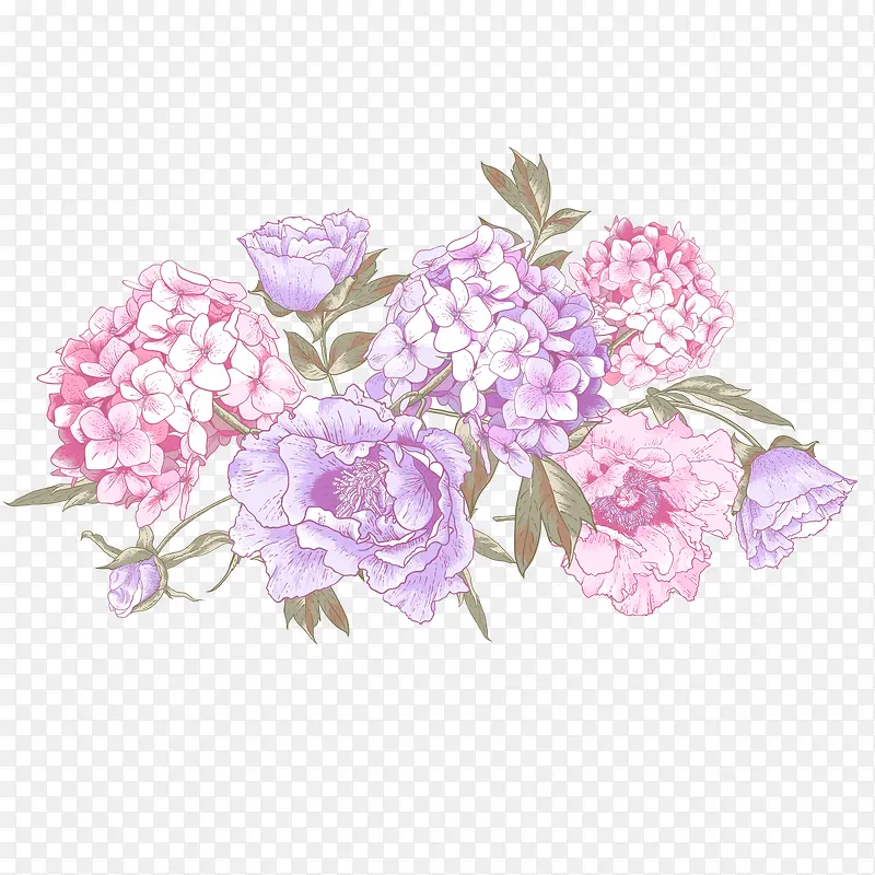 素雅手绘花海花卉设计