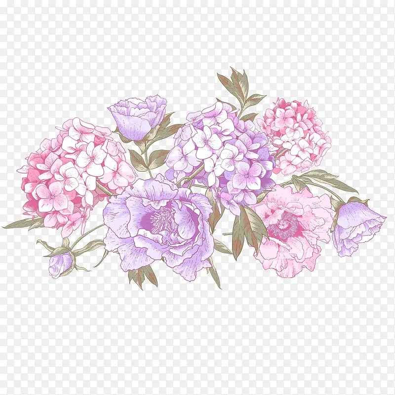 素雅手绘花海花卉设计PNG图片素材下载_图片编号yxdvklwy-免抠素材网