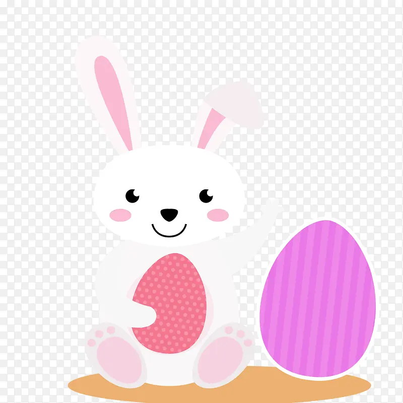 卡通小兔子和彩蛋矢量图