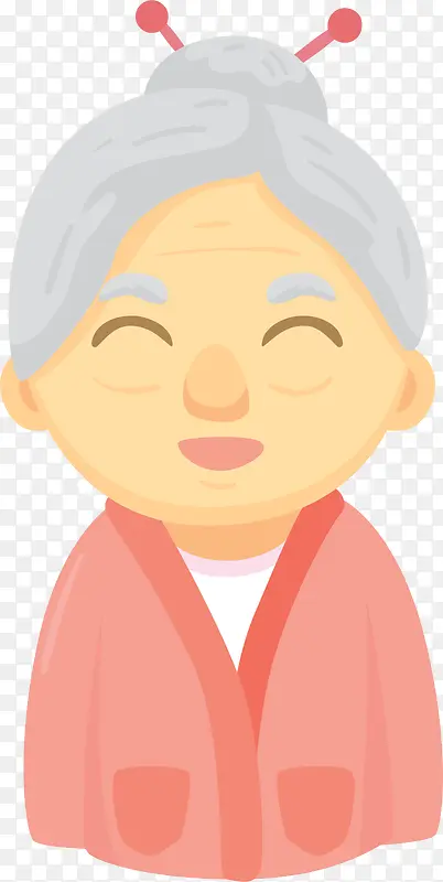 重阳节微笑开心老奶奶